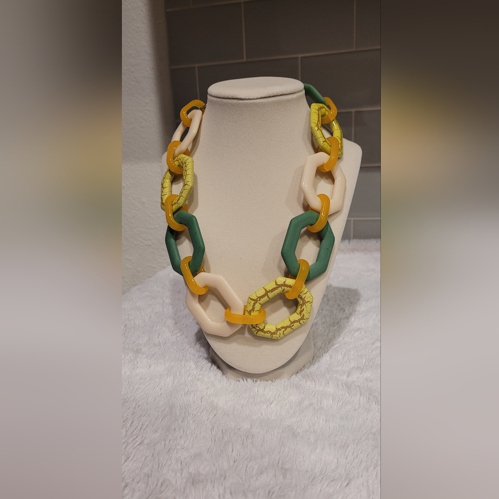 Chunky Multicolor Statement Necklace - image 1